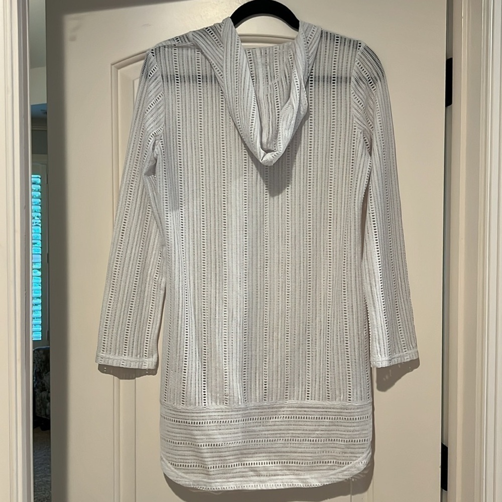 PrAna TWO BEACH TUNIC Small Women's Cover Up Hooded with Pockets - Picture 4 of 9